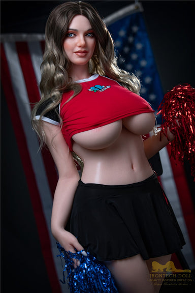 irontech silicone big breasts sex doll cheerleader